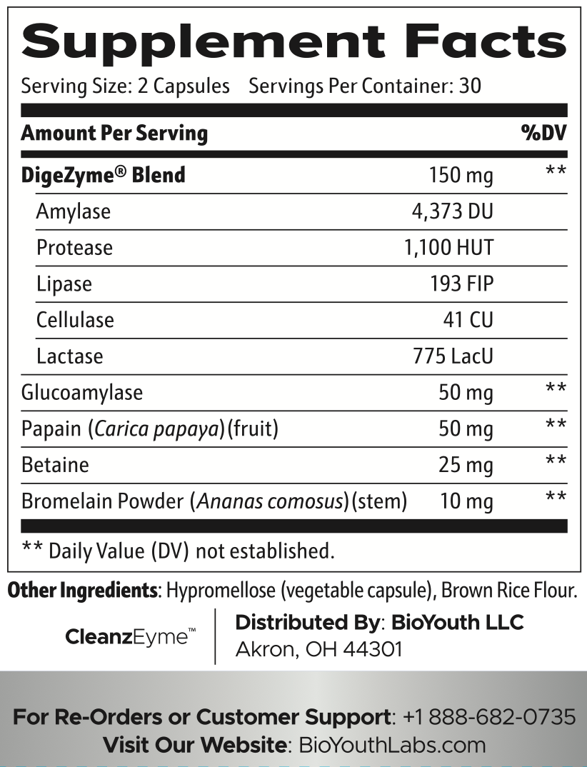 CleanzEyme™ Probiotic Multi Enzyme Digestive Formula